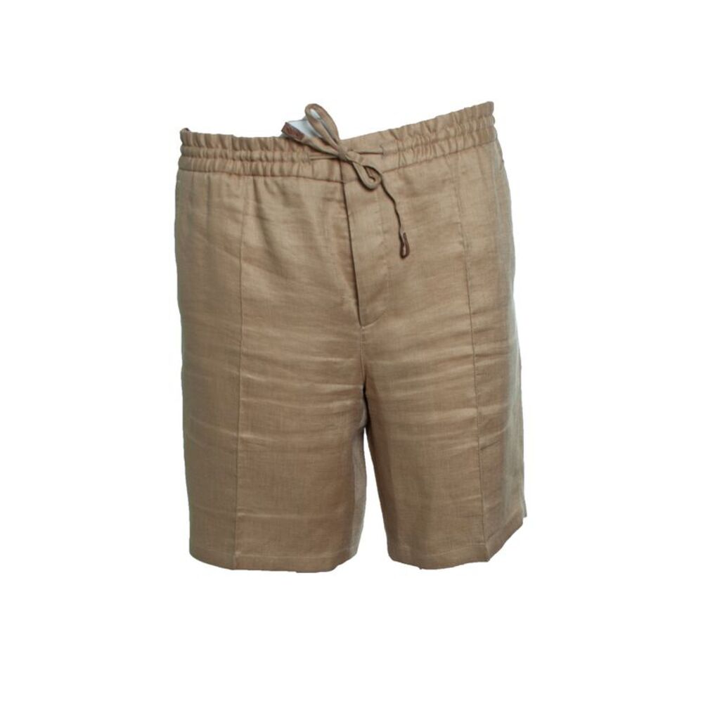 Brioni, brown linen bermuda Sidney shorts